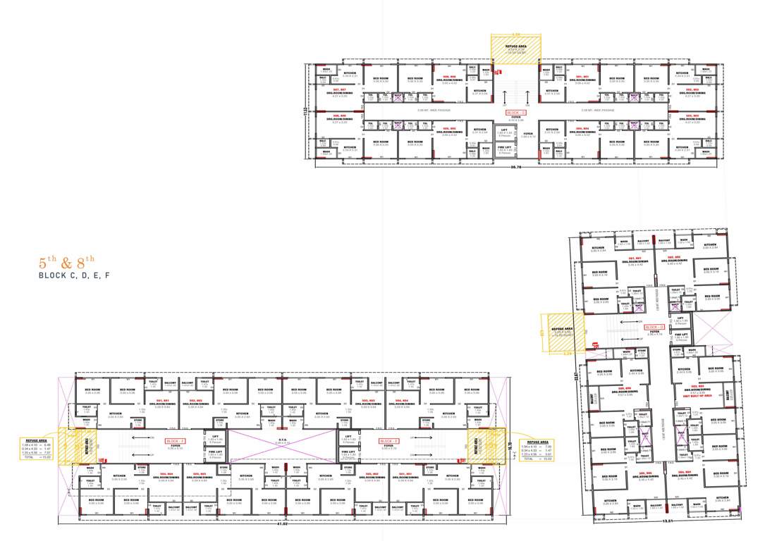  pragati two Block C To F Cluster Plan For 5th And  8th Floor