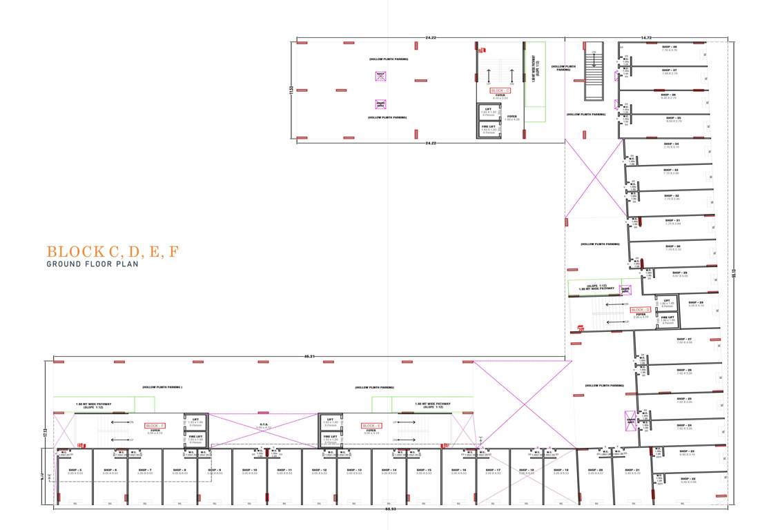  pragati two Block C To F Cluster Plan For Ground Floor