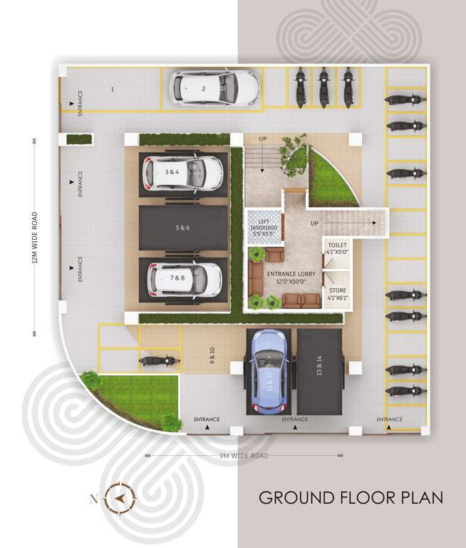 swarnim residences Swarnim Residences Cluster Plan for ground Floor