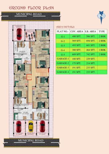  apartment-1 Ganesh Apartment 1 Cluster Plan for ground Floor