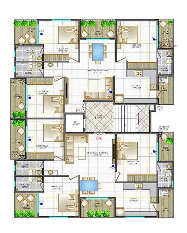  audumbar heights 2 Audumber Heights Cluster Plan For Typical Floor Plan