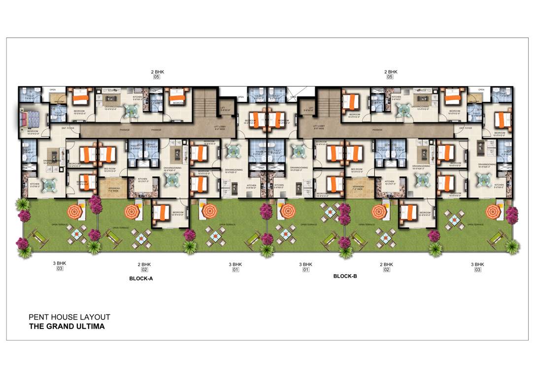  the grand ultima Block A And Block B Penthouse Cluster Plan