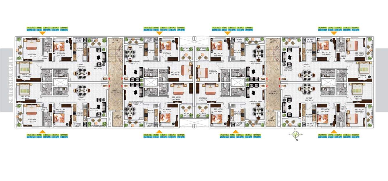  kokila garden annex Kokila Garden Annex Cluster Plan from 1st to 5th Floor