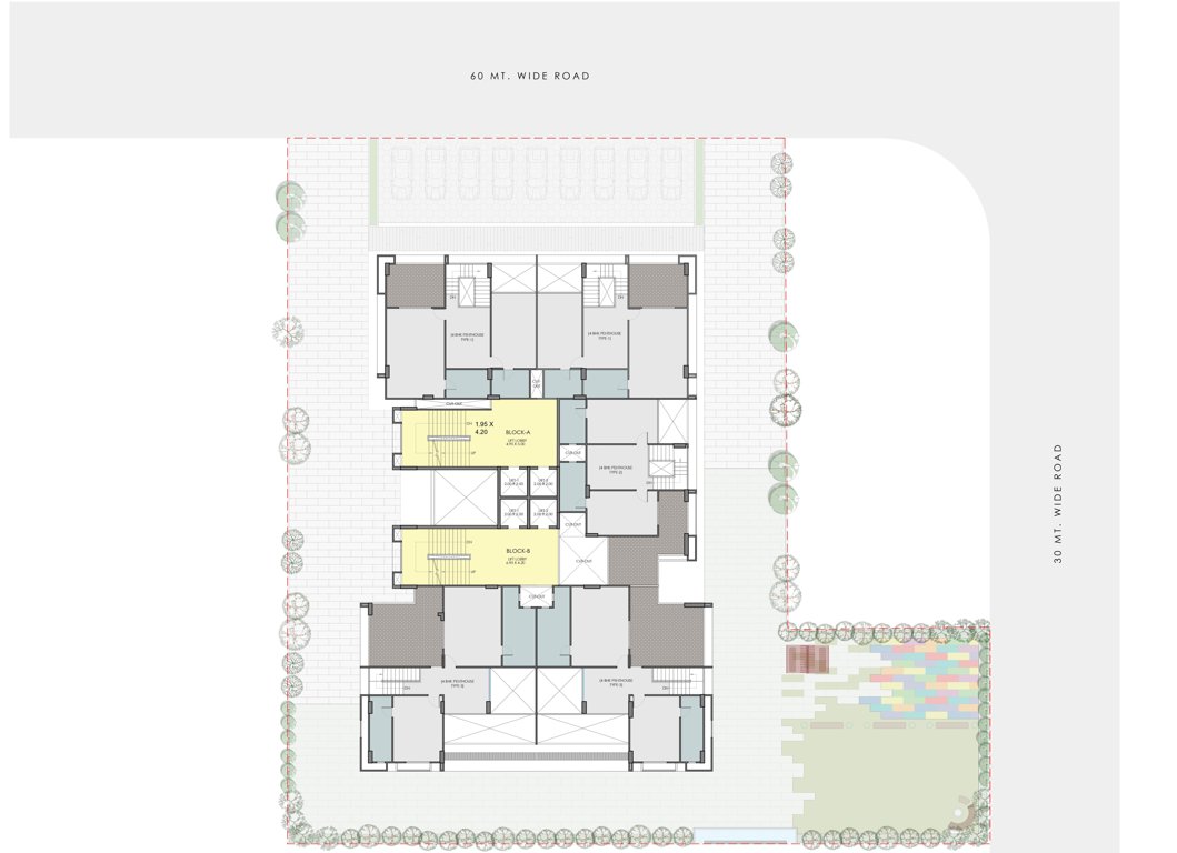  e iii Block A And B Cluster Plan For 14th Pent House Floor