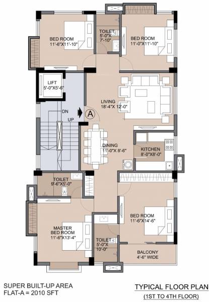  gaurav-apartment Gaurav Apartment Typical Cluster Plan