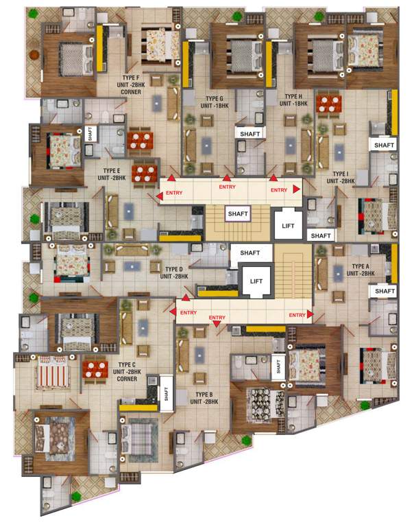 greens apartment Greens Apartment Cluster Plan For Typical Floor Plan
