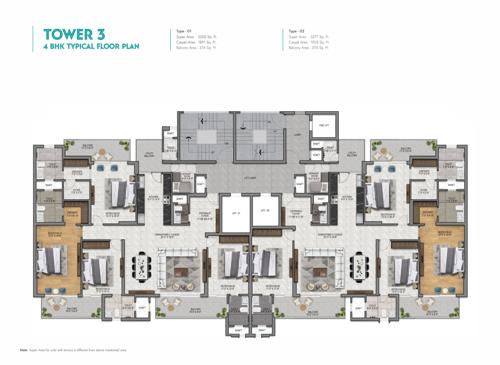 Block 03 Tower 03 Cluster Plan from 1st to 16th Floor vallum Block 03 Tower 03 Cluster Plan from 1st to 16th Floor