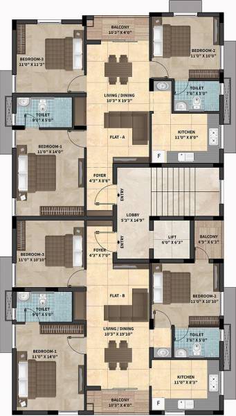  portrait Portrait Cluster Plan For Typical Floor Plan