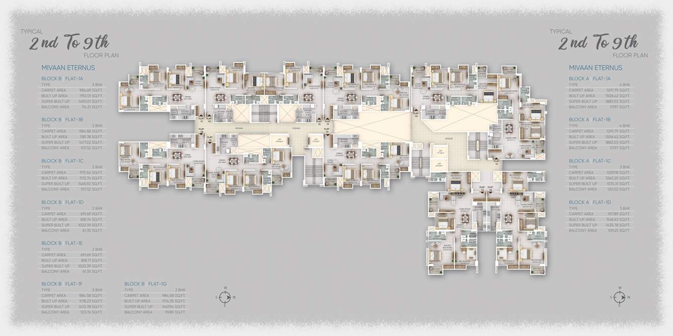  mivaan eternus Block A And Block B Cluster Plan from 2nd to 9th Floor