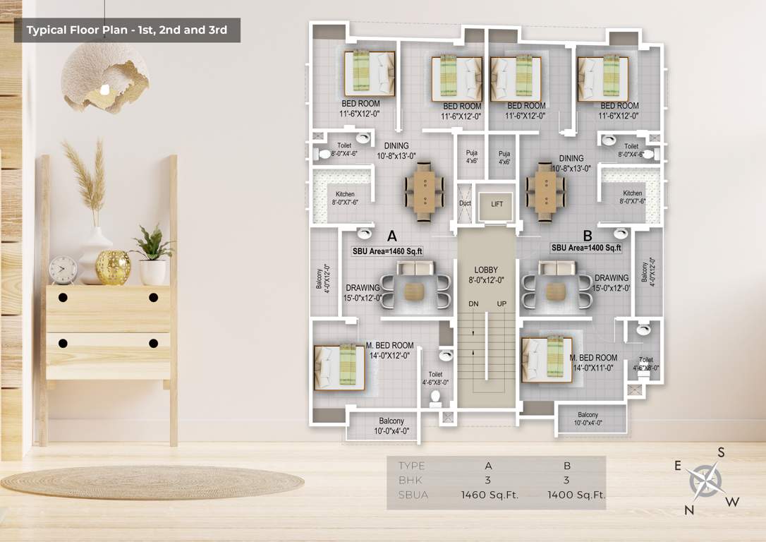  the aikya green The Aikya Green Cluster Plan from 1st to 3rd Floor