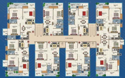 Ratna Villa Cluster Plan From 1st, 3rd To 5th Floor ratna-villa Ratna Villa Cluster Plan From 1st, 3rd To 5th Floor