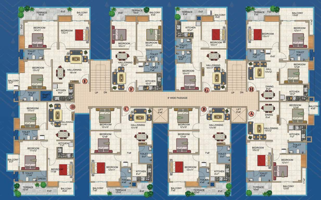 ratna villa Ratna Villa Cluster Plan From 1st, 3rd To 5th Floor