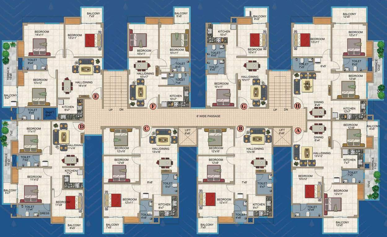 ratna villa Ratna Villa Cluster Plan From 2nd To 4th Floor