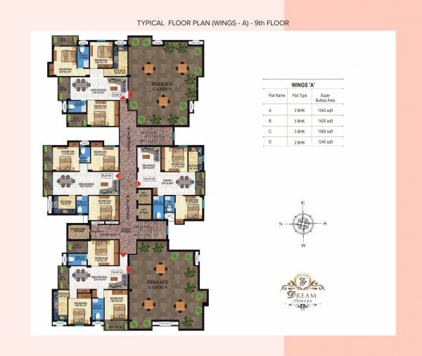 Wing A Cluster Plan for 9th Floor dream-towers Wing A Cluster Plan for 9th Floor