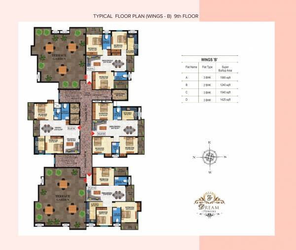 Wing B Cluster Plan for 9th Floor dream-towers Wing B Cluster Plan for 9th Floor