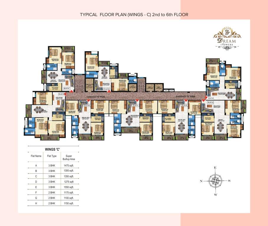 dream towers Wing C Cluster Plan from 2nd to 6th Floor