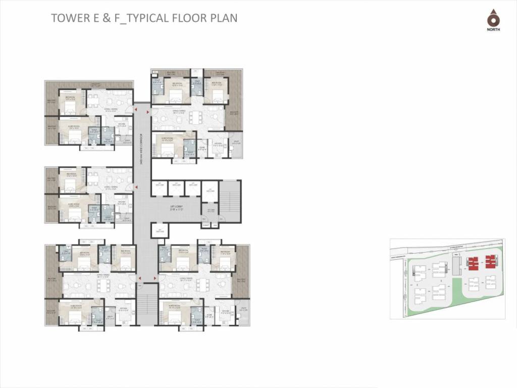  vrindavan Block E And F Cluster Plan from 1st to 49th Floor