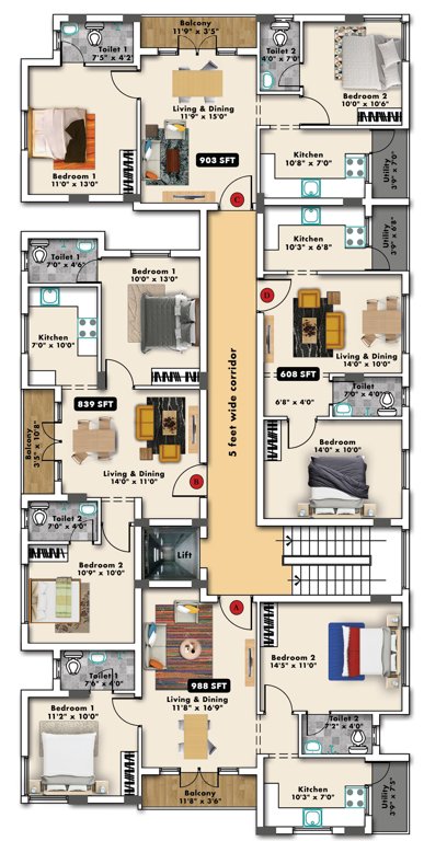  pooram Pooram Cluster Plan For Typical Floor Plan