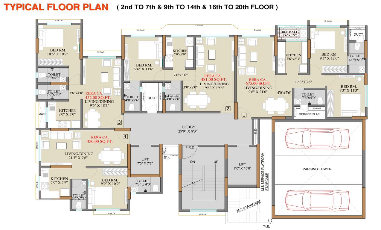  rajanigandha chsl Rajanigandha CHSL Cluster Plan for Typical Floor