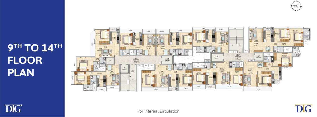  dtg avenue 68 Wing A Cluster Plan from 9th to 14th Floor