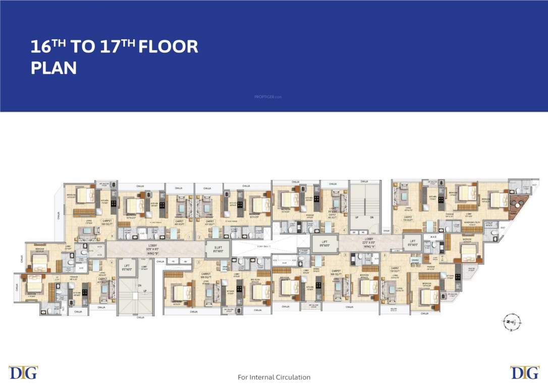  dtg avenue 68 Wing B Cluster Plan from 16th to 17th Floor