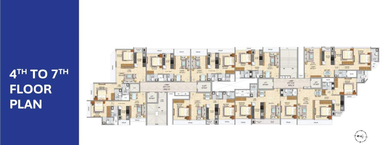  dtg avenue 68 Wing B Cluster Plan from 4th to 7th Floor