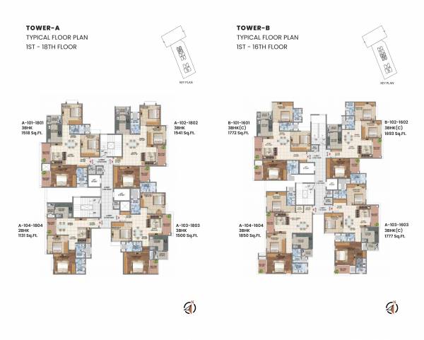 Tower A And B Cluster Plan from 1st to 18th Floor euphora Tower A And B Cluster Plan from 1st to 18th Floor