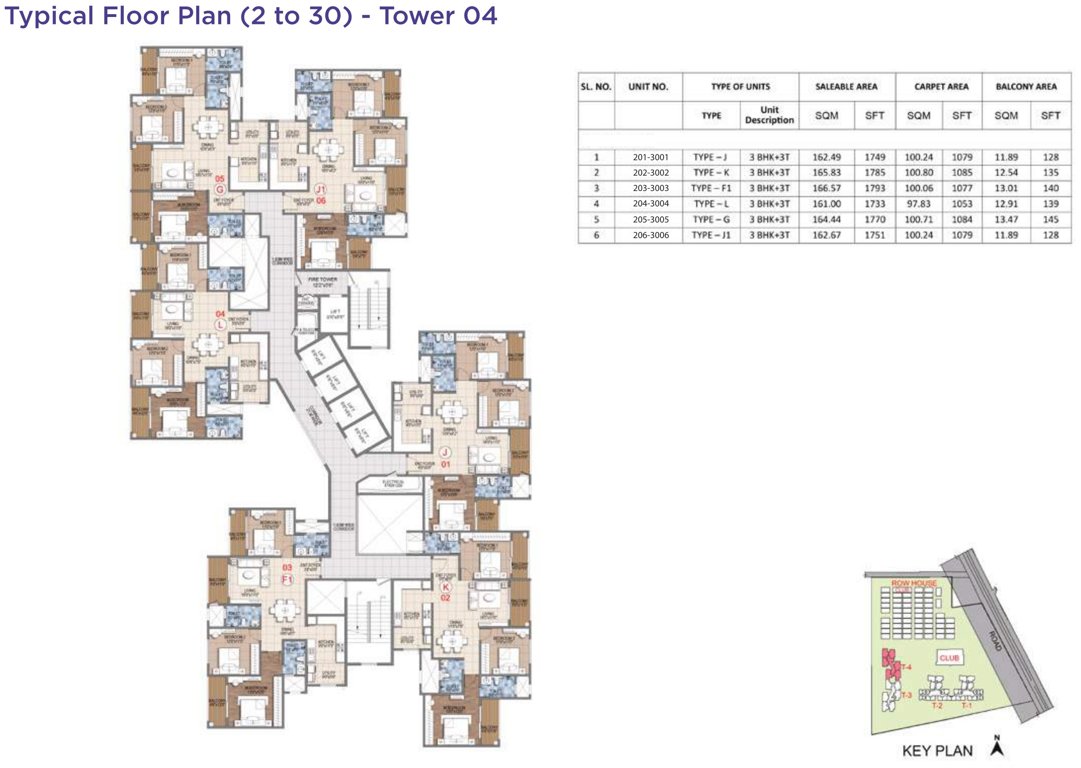  song bird Tower 4 Cluster Plan From 2nd To 30th Floor