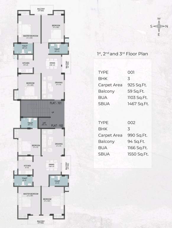  prakriti Prakriti Cluster Plan from 1st to 3rd Floor