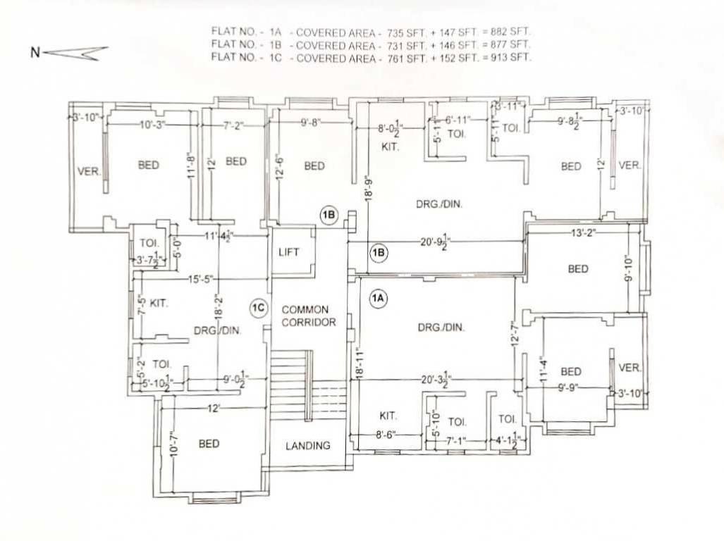  lake view Lake View Cluster Plan from 1st to 5th Floor