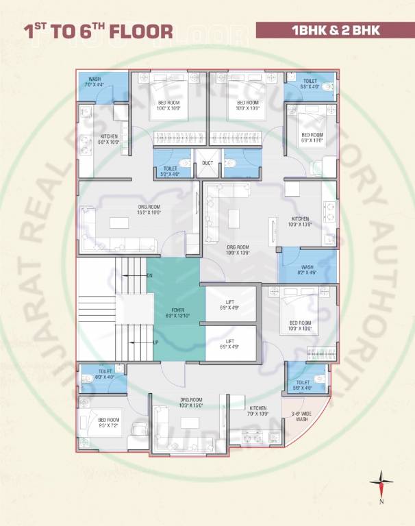  vraj elegance Vraj Elegance Cluster Plan from 1st to 6th Floor
