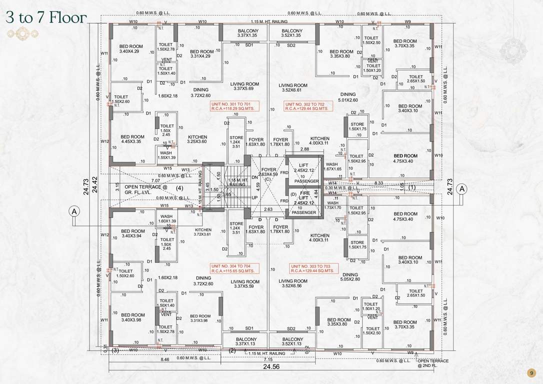  shivalaya 24 Shivalaya 24 Cluster Plan from 3rd to 7th Floor