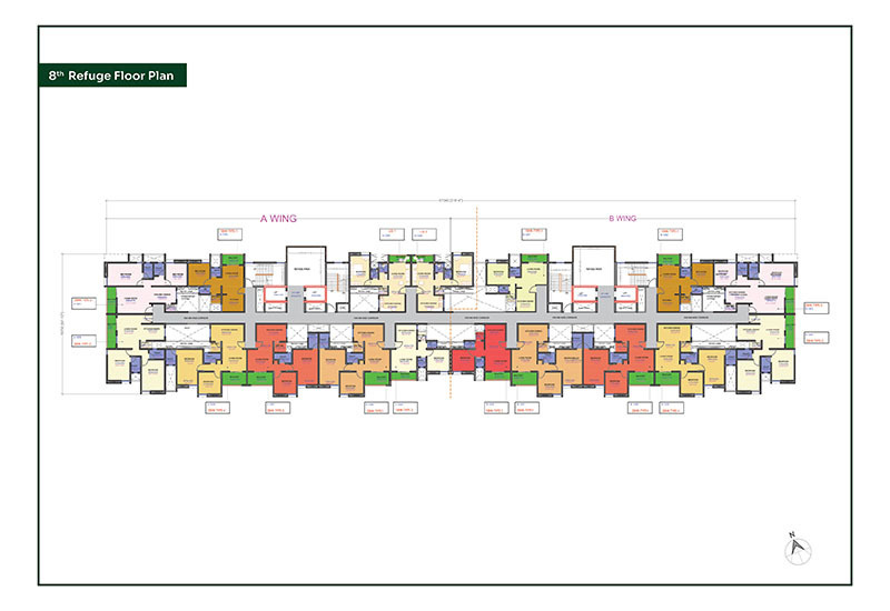  48 central park Wing A And Wing B Cluster Plan for 8th Floor