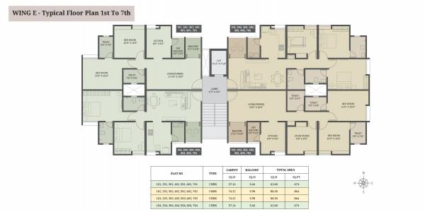  newton-homes-hadapsar-near-runwal-seagull-phase-ii Wing E Cluster Plan