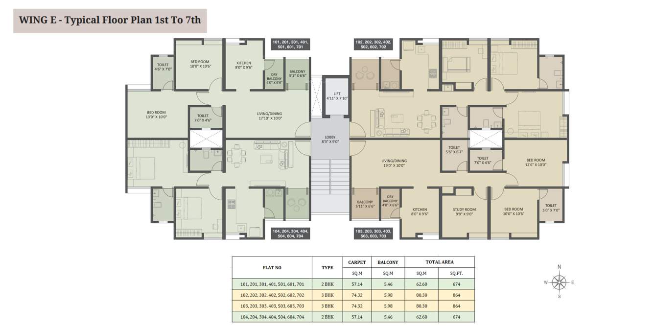  newton homes hadapsar near runwal seagull phase ii Wing E Cluster Plan