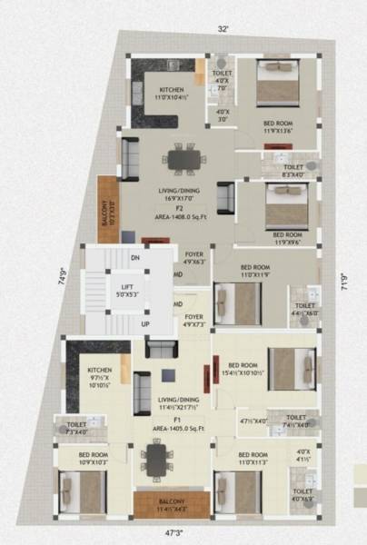  kamalam Kamalam Cluster Plan For Typical Floor Plan