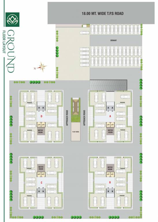  aangan sky Block A to D Cluster Plan for ground Floor
