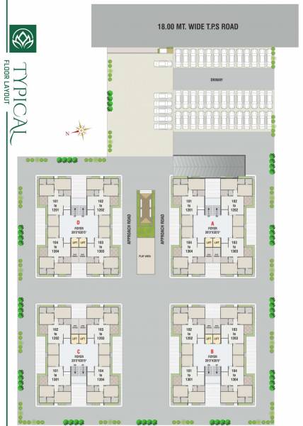  aangan-sky Block-A to D Cluster Plan for Typical Floor