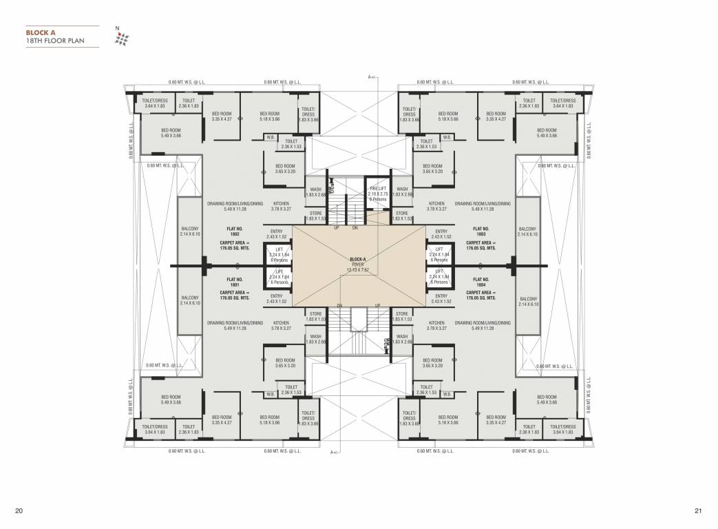  the sparkle Block A Cluster Plan for 18th Floor