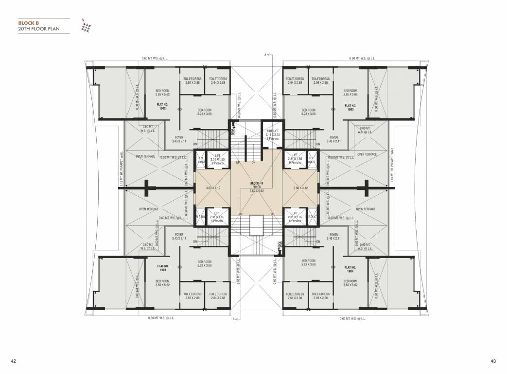  the sparkle Block B Cluster Plan for 20th Floor