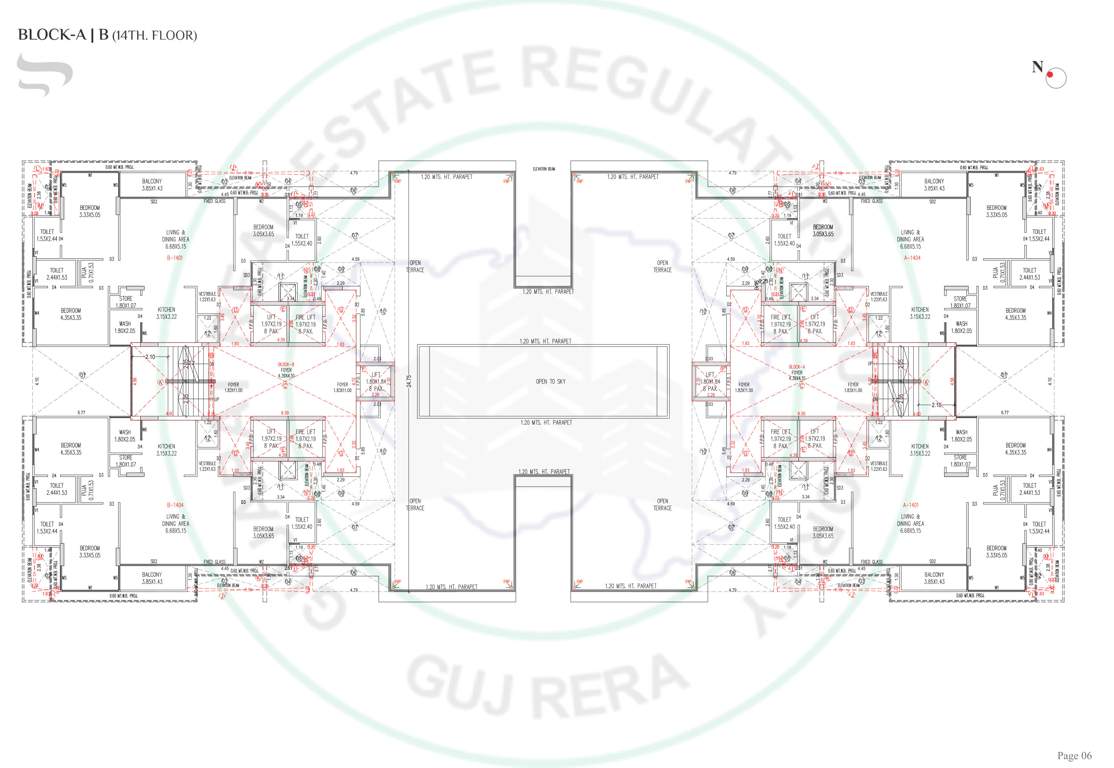 megh malhar indigo Tower A and B Cluster Plan for 14th Floor