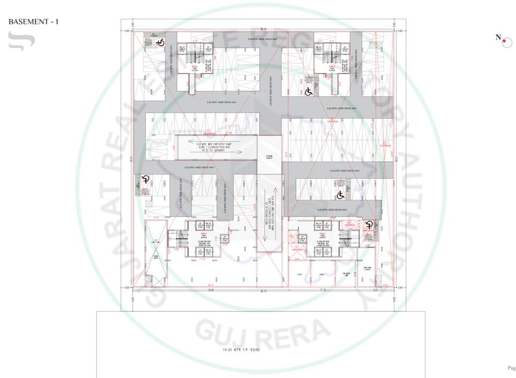 megh malhar indigo Tower A to D Cluster Plan for Basement 1