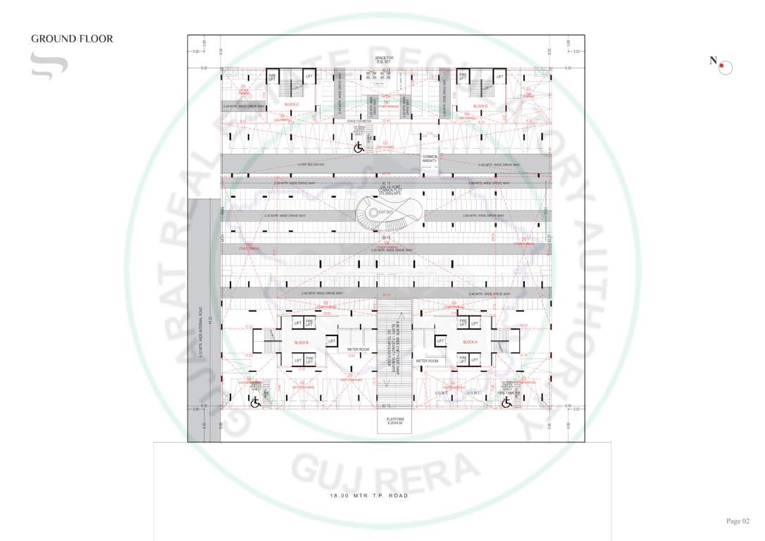megh malhar indigo Tower A to D Cluster Plan for ground Floor
