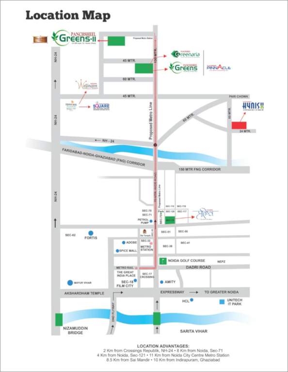  greens ii tower e1 to e4 Location Plan