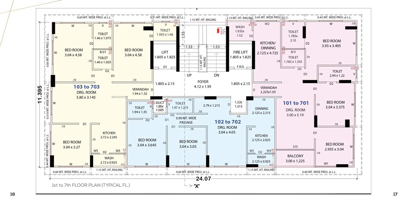 icon Block A Cluster Plan from 1st to 7th Floor
