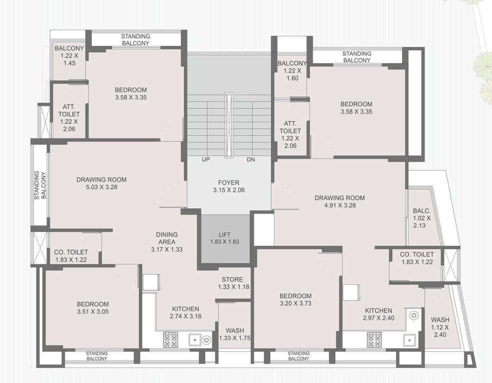  shyam parijat 3 Shyam Parijat 3 Cluster Plan For Typical Floor Plan