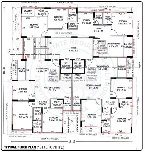  new-pragna-flats 1 Cluster Plan From 1st To 7th Floor