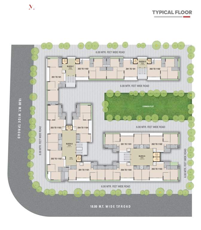 aishvaryam Block A to D Typical Cluster Plan