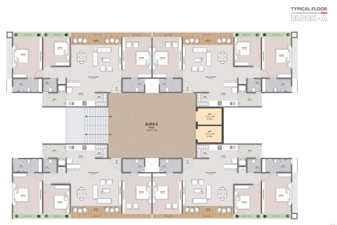 aishvaryam Block A Typical Cluster Plan