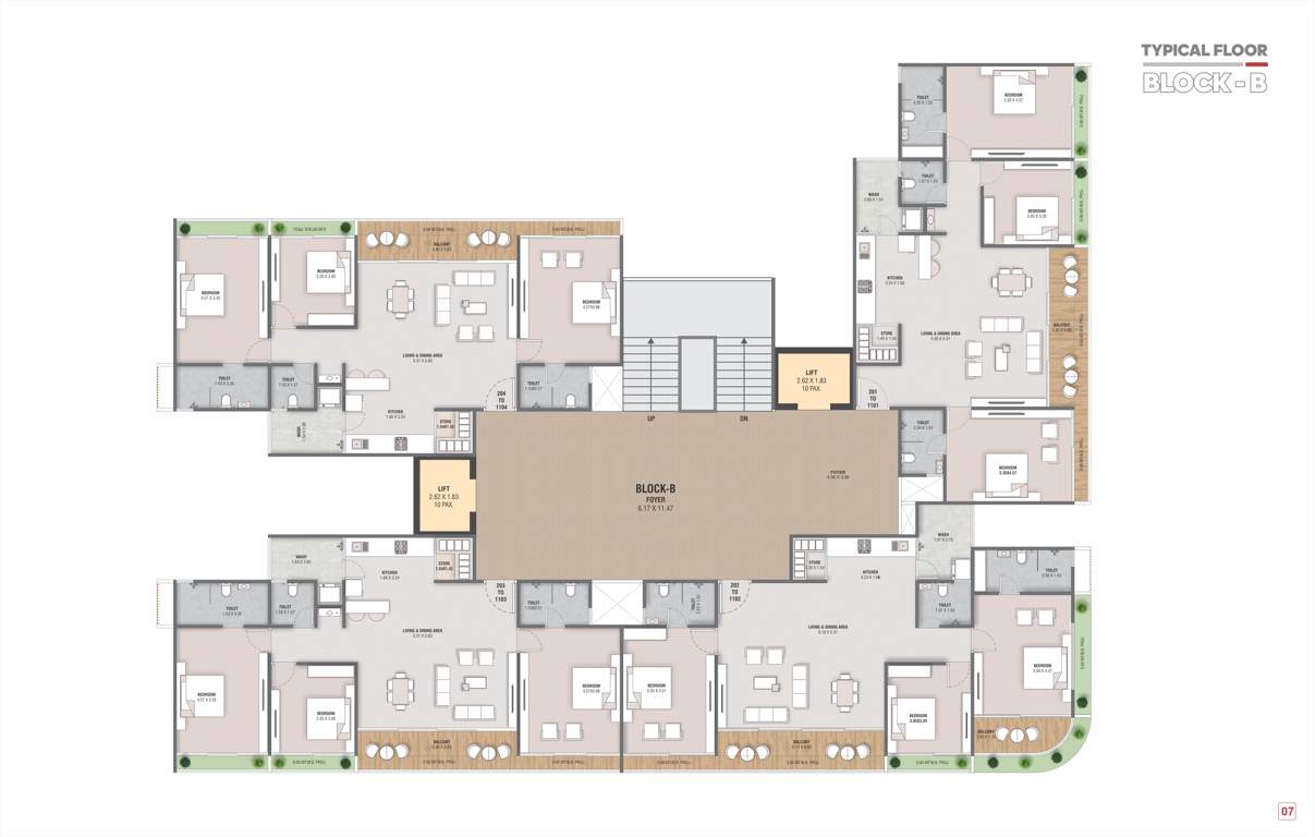aishvaryam Block B Typical Cluster Plan